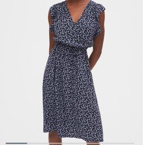 Vintage GAP Floral Ruffle Sleeve Midi Dress